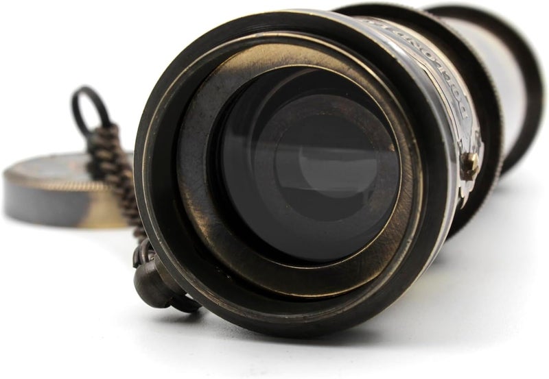 OCEAN REPLICAS 14 Inch Vintage Nautical Brass Telescope with Wood Box – Handheld Spyglass for Marine, Pirate, and Captain Use - Image 5